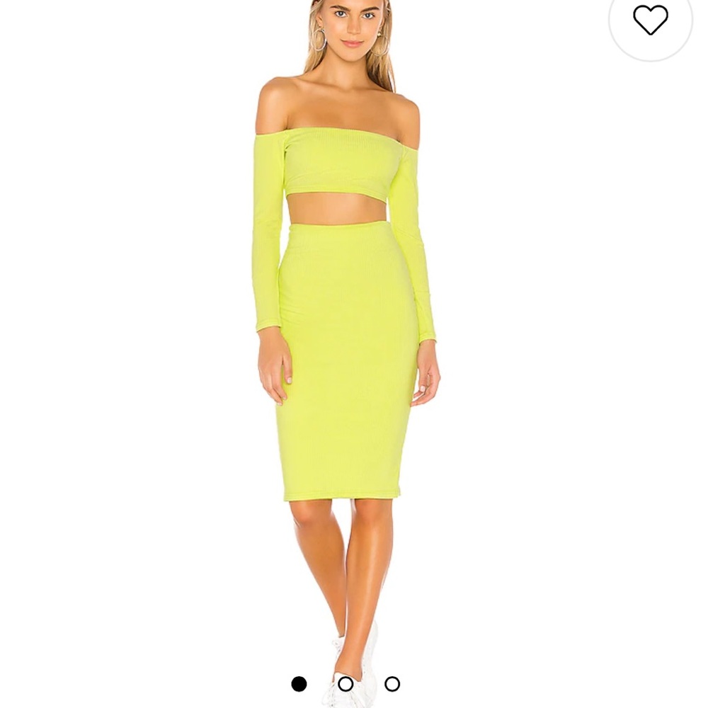 NEW Superdown Sevina Ribbed Set in lime S